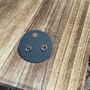 Gold Circle Stud Earrings